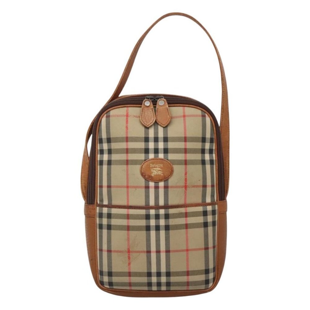 Burberrys Nova Check Blue Label Shoulder Bag Canvas Beige Auth - Picture 2 of 16